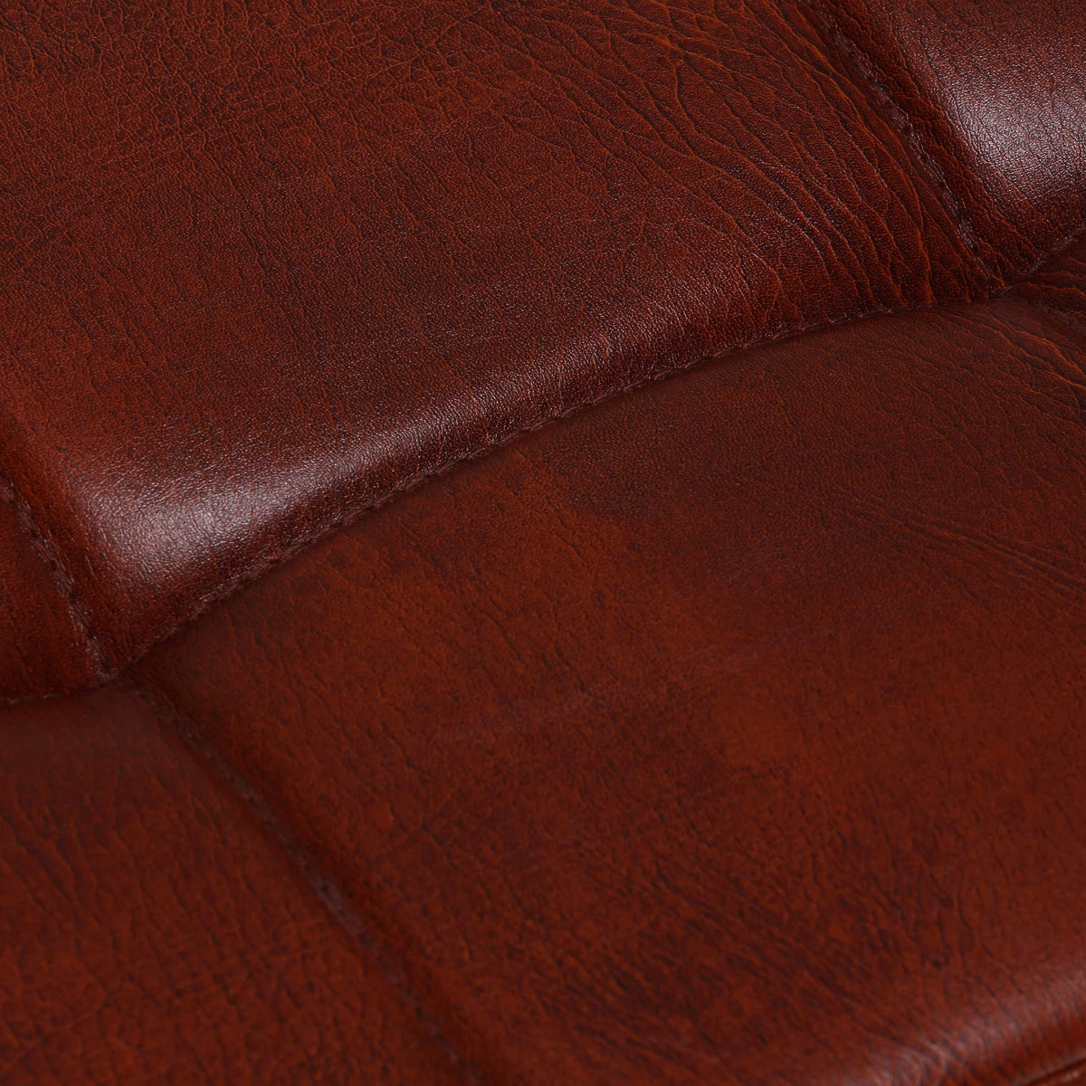 Cortesi Home Livio Contemporary Narrow Tufted Bench, Brown Leather like Vinyl