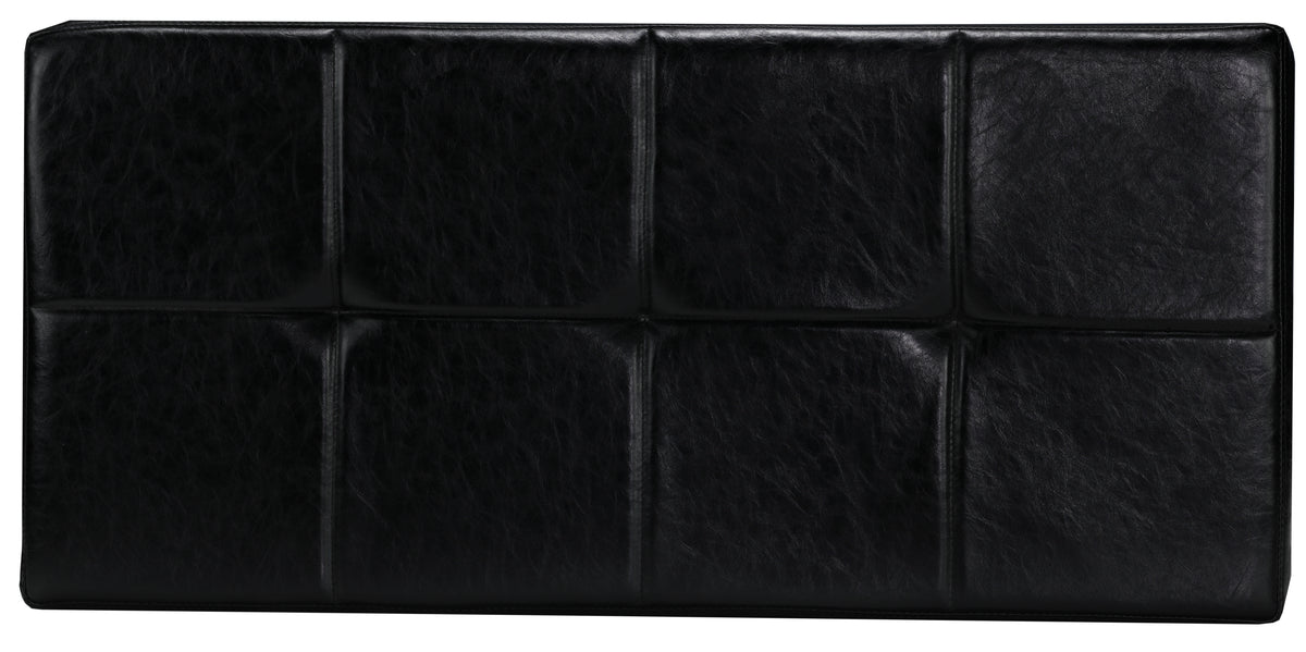 Cortesi Home Zio Contemporary Metal Entryway X- Bench in Leather like Vinyl, Black