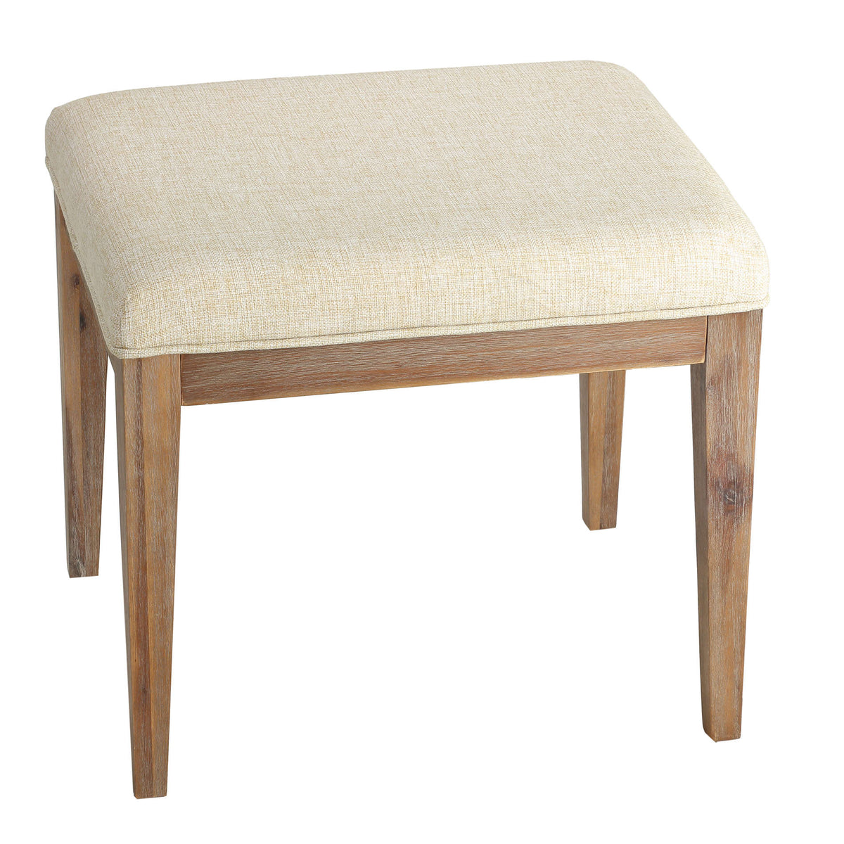 Cortesi Home Onel Vanity Bench with Neutral Linen Fabric, 20&quot; Wide