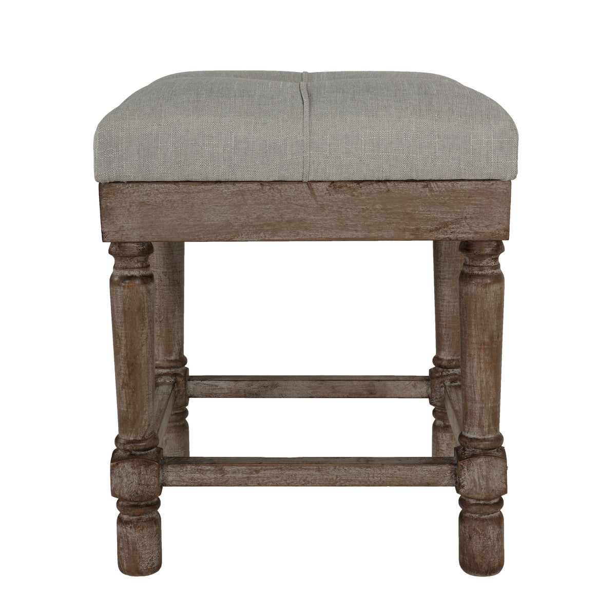 Cortesi Home Kalmus Square Ottoman Stool 19&quot; High, Beige Fabric