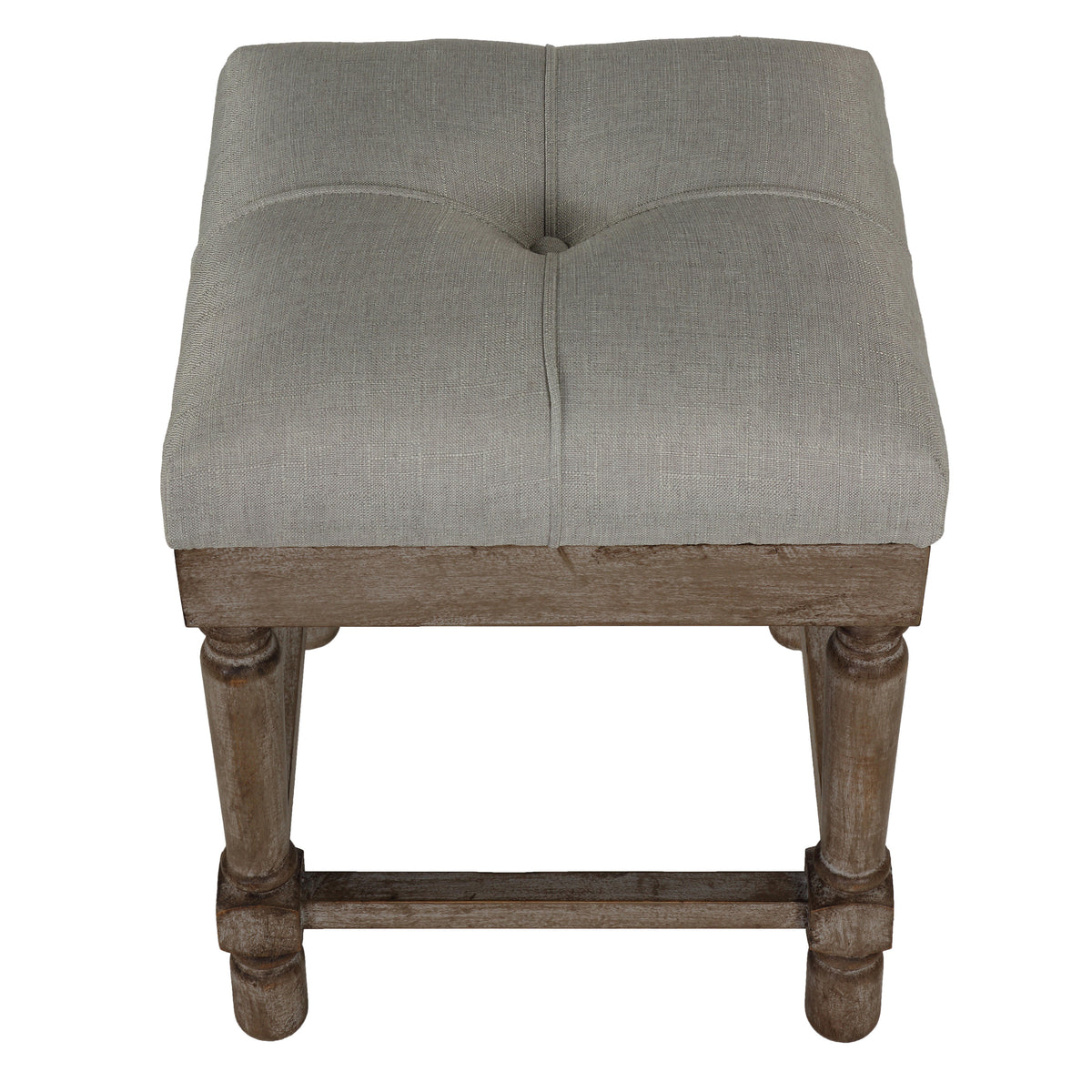 Cortesi Home Kalmus Square Ottoman Stool 19&quot; High, Beige Fabric