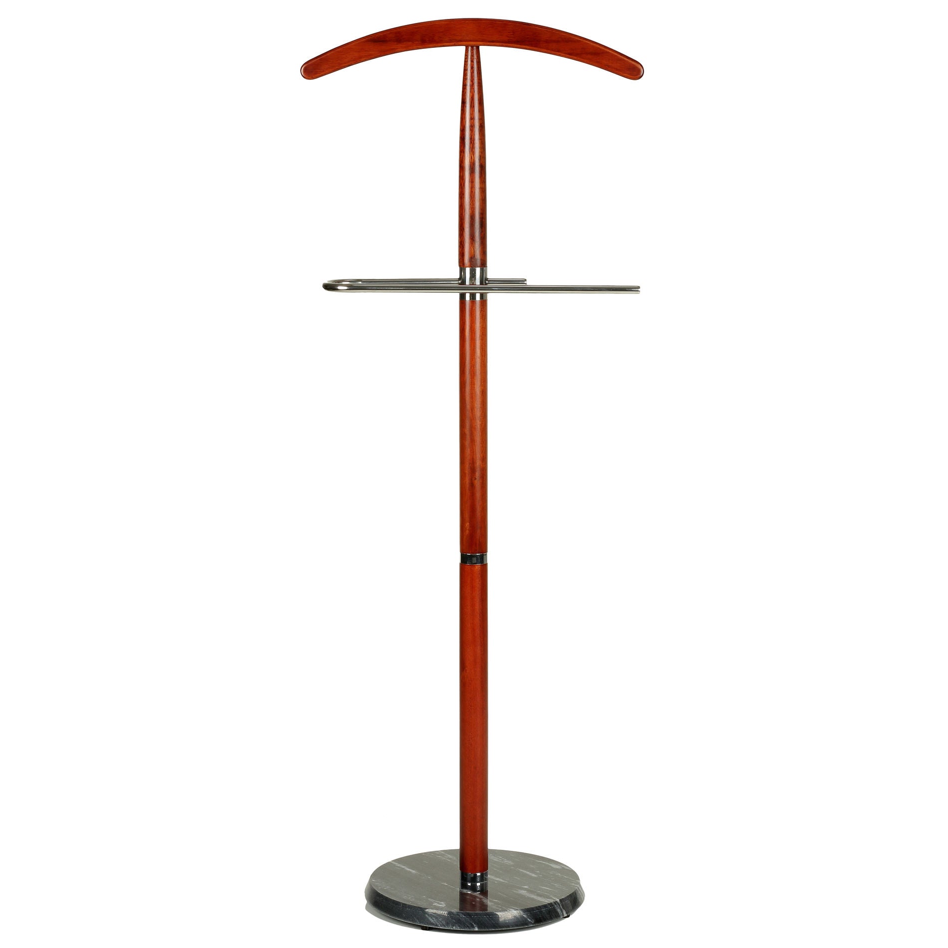 Cortesi Home Cambridge Suit Valet Stand in Cherry Wood with Marble Base