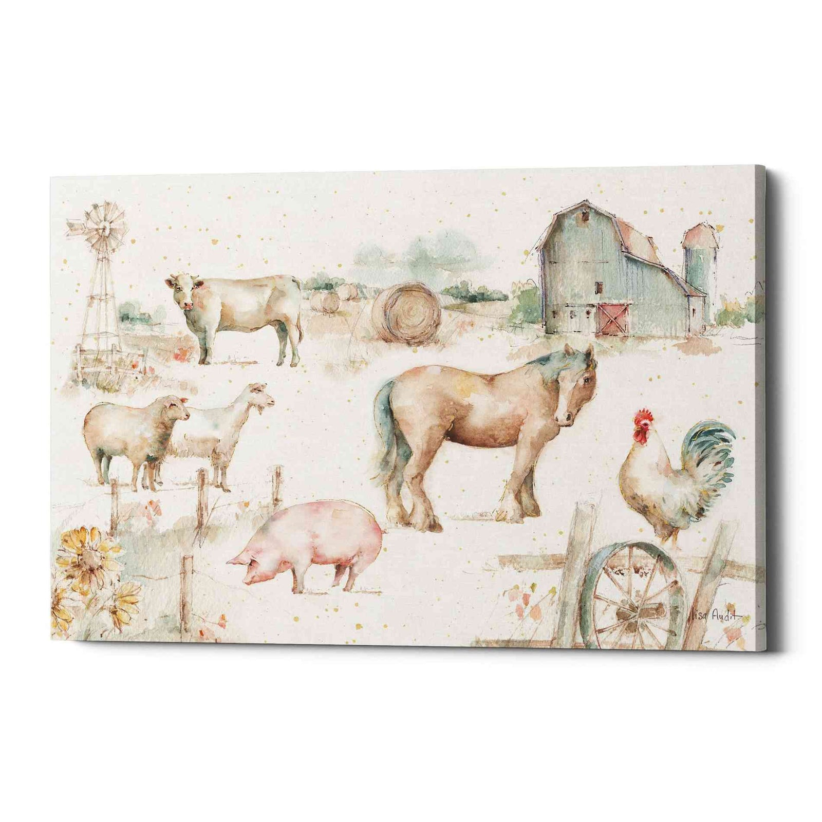 Epic Graffiti 'Farm Friends XIII' by Lisa Audit, Canvas Wall Art,