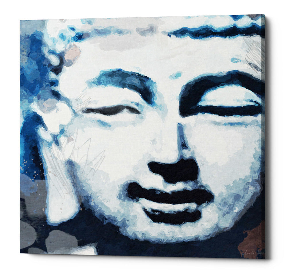 Epic Graffiti &quot;Peaceful Buddha II&quot; by Linda Woods, Giclee Canvas Wall Art, 12&quot;x12&quot;