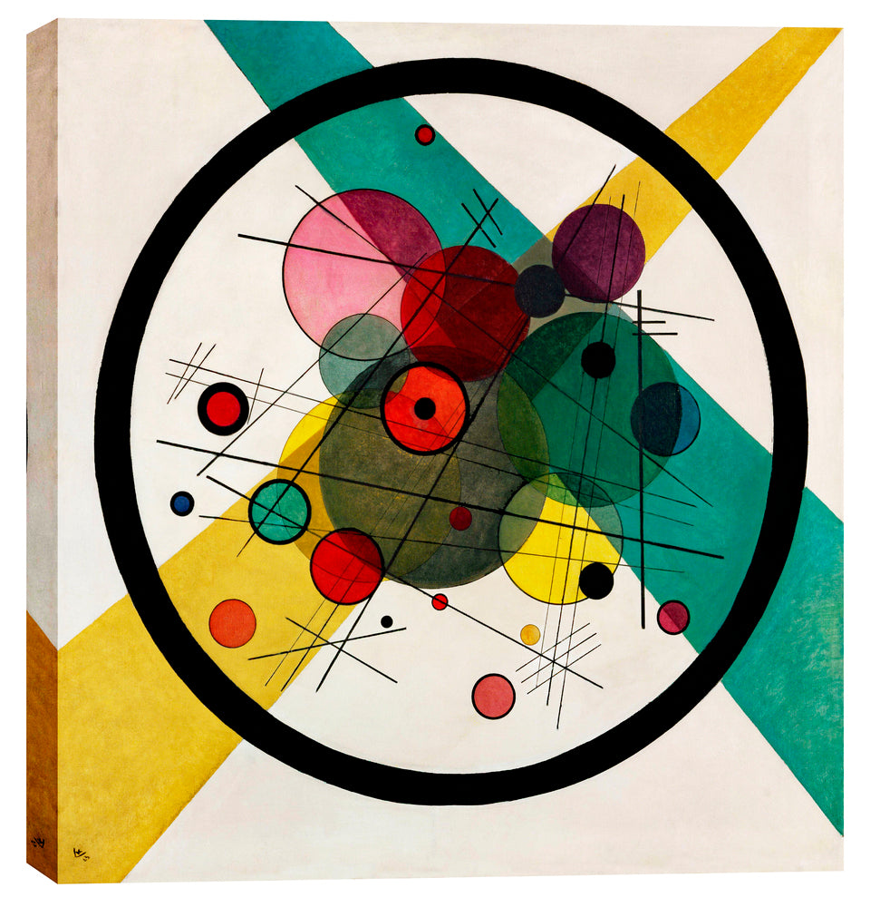 Epic Graffiti &quot;Circles In A Circle&quot; by Wassily Kandinsky Giclee Canvas Wall Art, 12&quot; x 12&quot;