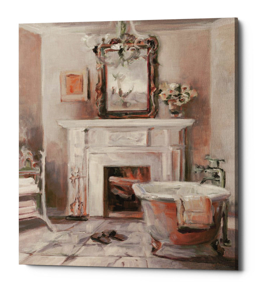 Epic Graffiti &quot;French Bath IV Gray and Blush&quot; by Marilyn Hageman, Giclee Canvas Wall Art, 12&quot;x16&quot;