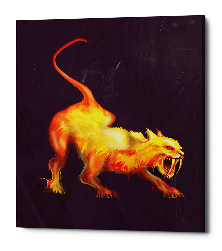 Epic Graffiti &quot;Saber Tooth&quot; by Michael Stewart, Giclee Canvas Wall Art, 12&quot;x16&quot;