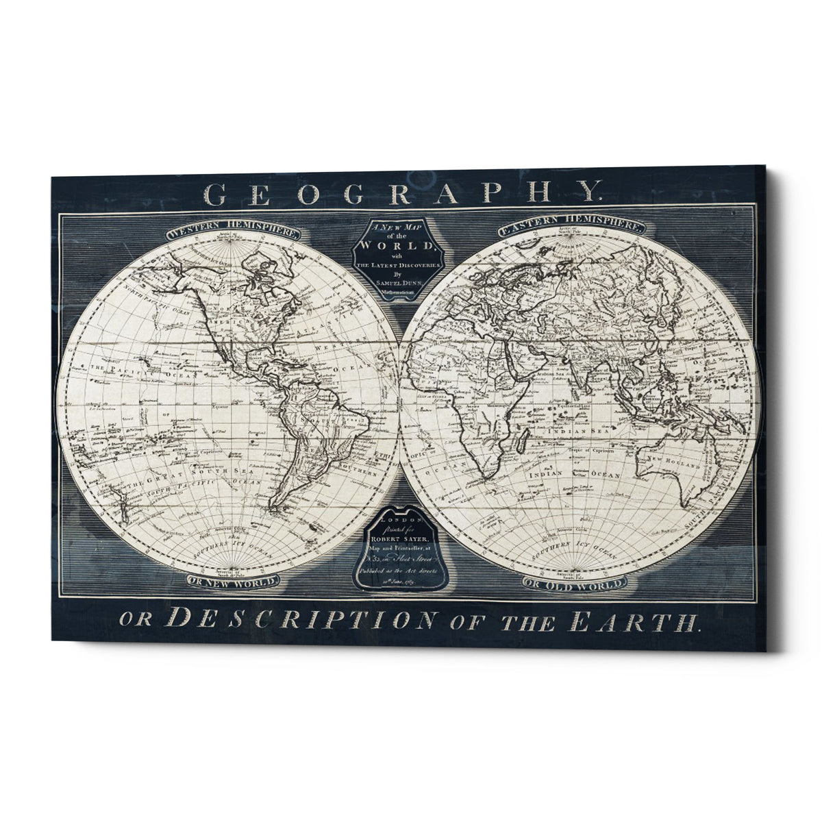 Epic Graffiti &quot;Old World Globe&quot; by Wild Apple Portfolio, Giclee Canvas Wall Art, 12&quot;x18&quot;