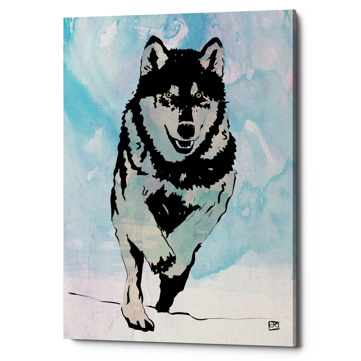 Epic Graffiti &quot;Wolf 2&quot; by Giuseppe Cristiano, Giclee Canvas Wall Art, 12&quot;x18&quot;