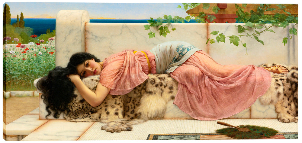 Epic Graffiti &quot;When the Heart is Young&quot; by John William Godward Giclee Canvas Wall Art, 12&quot; x 26&quot;