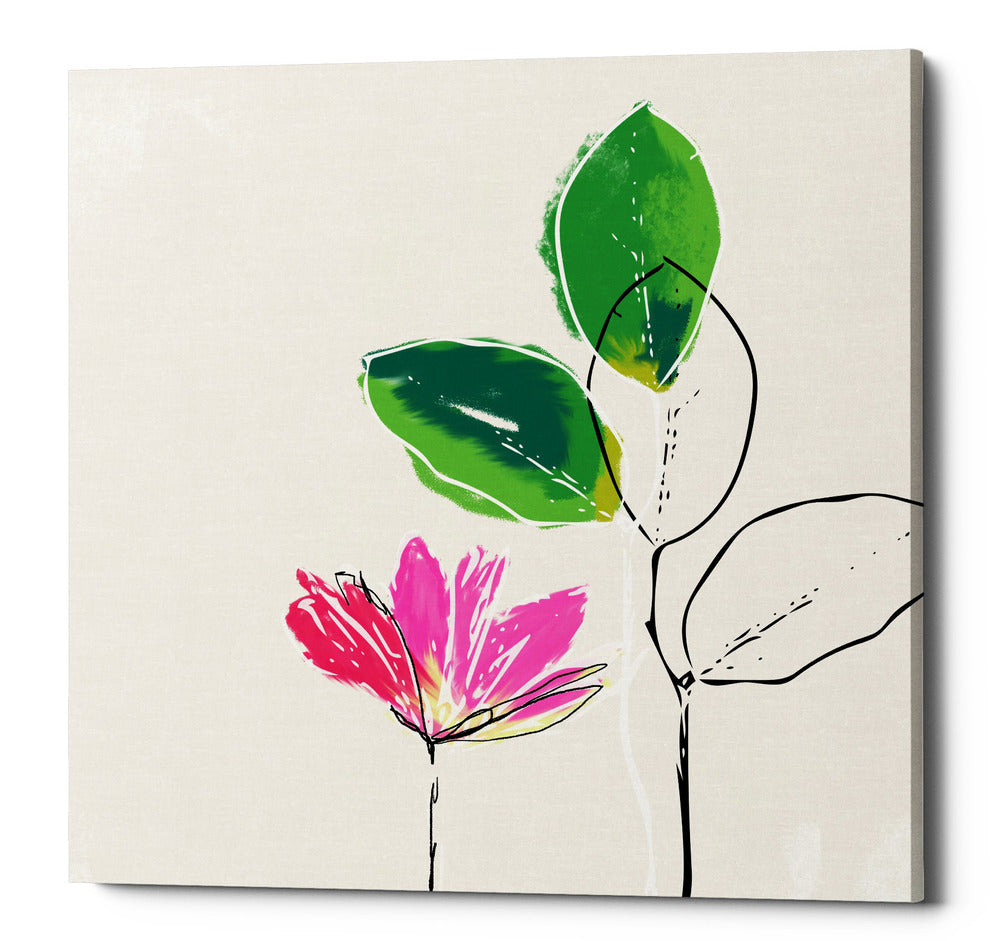 Epic Graffiti &quot;Spring Flower&quot; by Linda Woods, Giclee Canvas Wall Art, 18&quot;x18&quot;