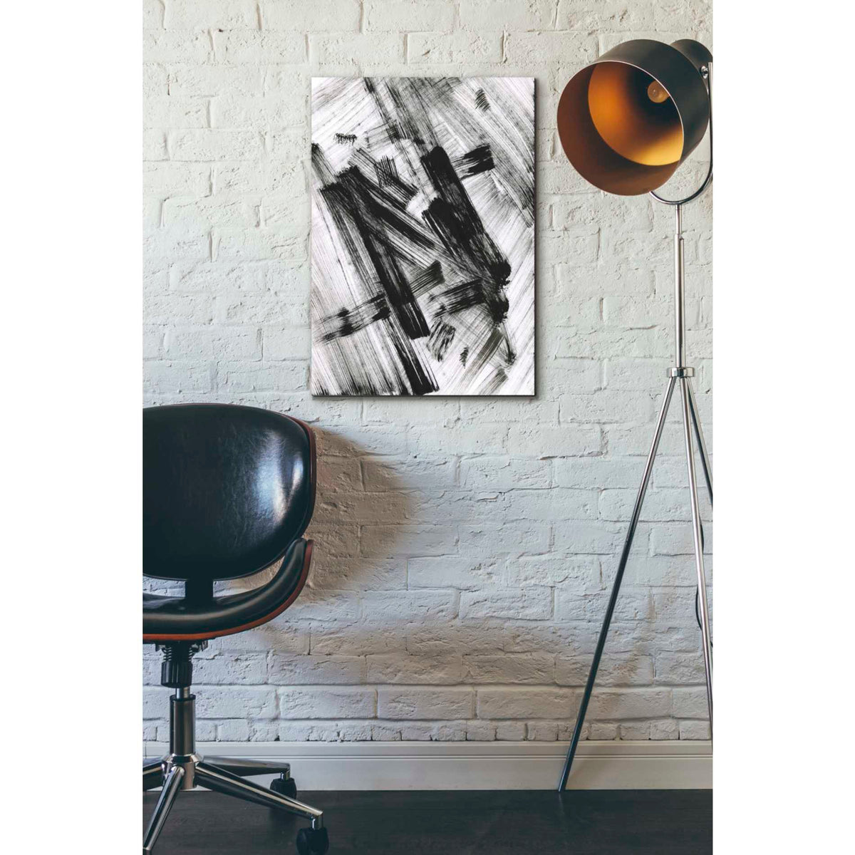 Epic Graffiti &#39;Black and White Strokes N&#39; Giclee Canvas Wall Art