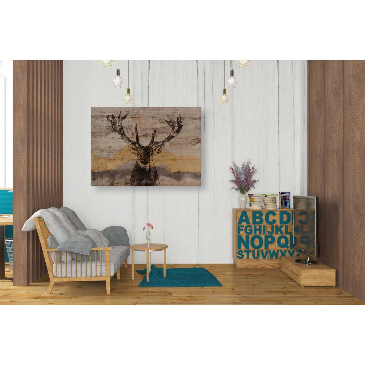 Epic Graffiti &#39;White-Tailed Deer&#39; by Irena Orlov, Giclee Canvas Wall Art