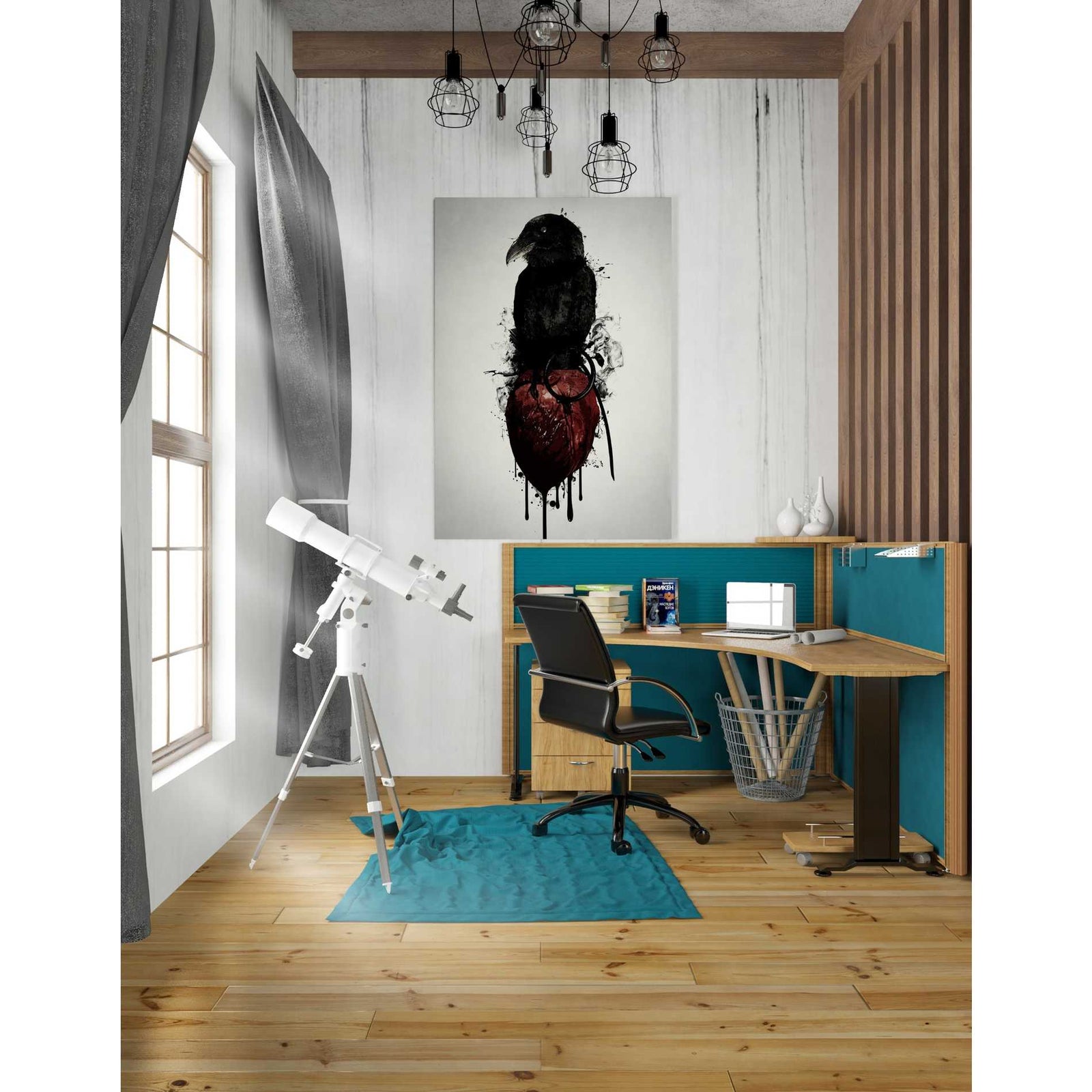 Cortesi Home 'Raven and Heart Grenade' by Nicklas Gustafsson, Canvas Wall Art,26 x 40