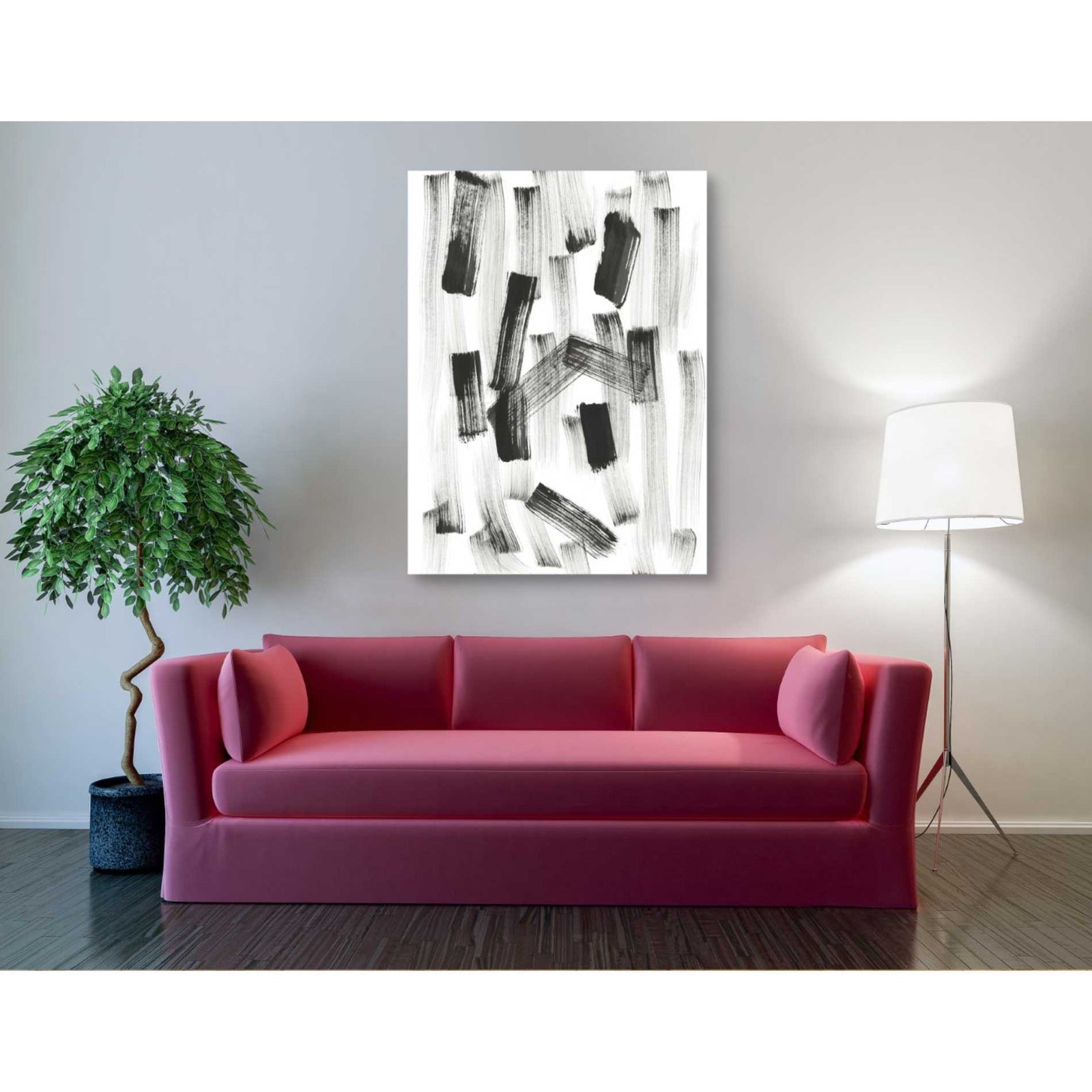 Epic Graffiti 'Black and White Strokes North' Giclee Canvas Wall Art
