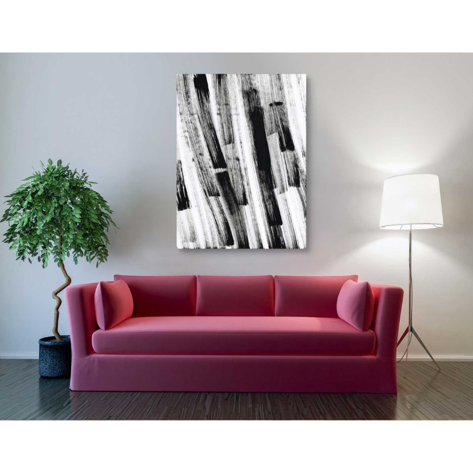 Epic Graffiti 'Black and White Strokes South' Giclee Canvas Wall Art