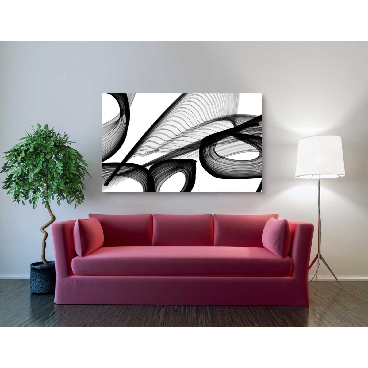 Epic Graffiti &#39;Abstract Black and White 22-21&#39; by Irena Orlov, Giclee Canvas Wall Art