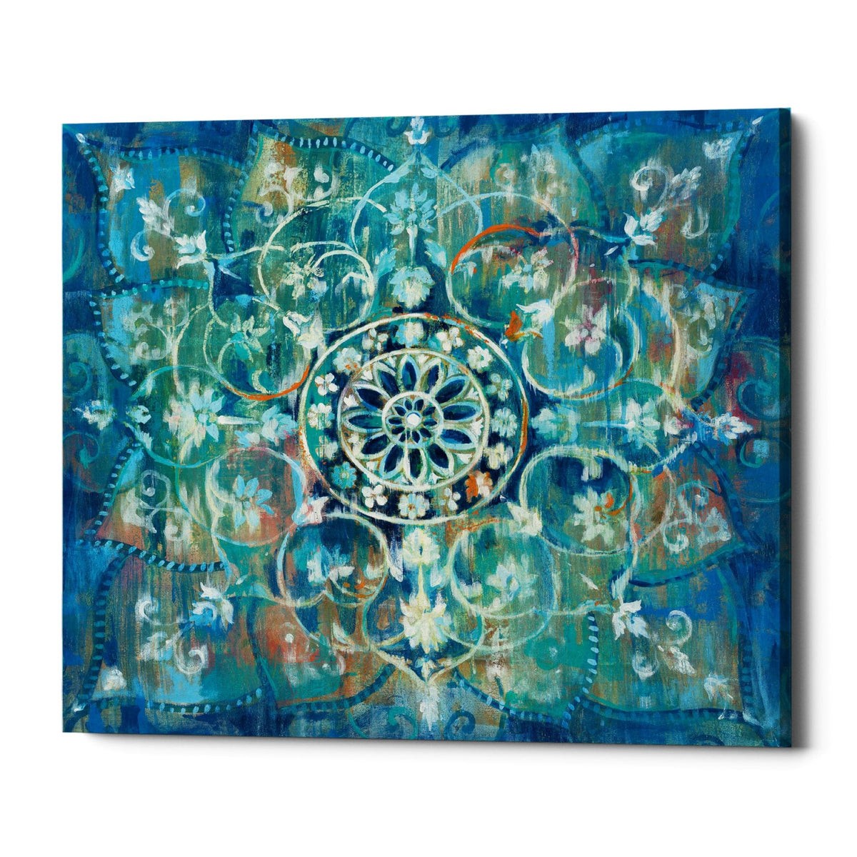 Epic Graffiti &quot;Mandala in Blue I&quot; by Danhui Nai, Giclee Canvas Wall Art