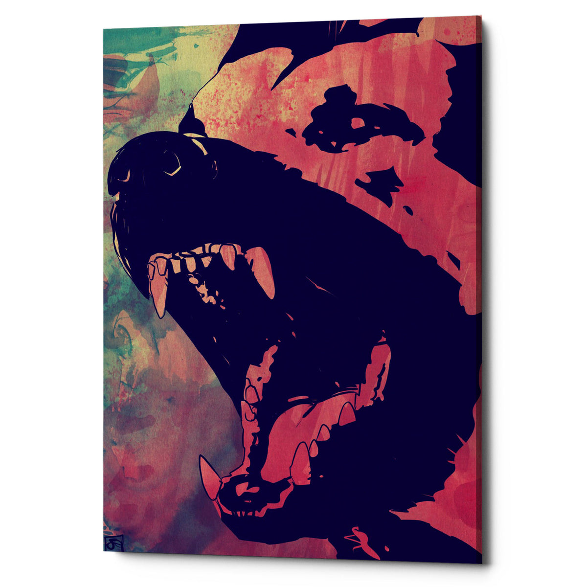 Epic Graffiti &quot;Dog&quot; by Giuseppe Cristiano, Giclee Canvas Wall Art