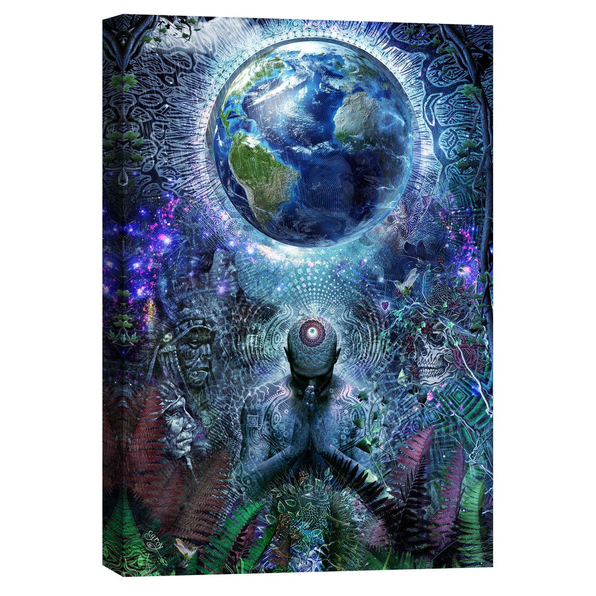 Epic Graffiti &quot;Gratitude for the Earth and Sky&quot; by Cameron Gray, Giclee Canvas Wall Art