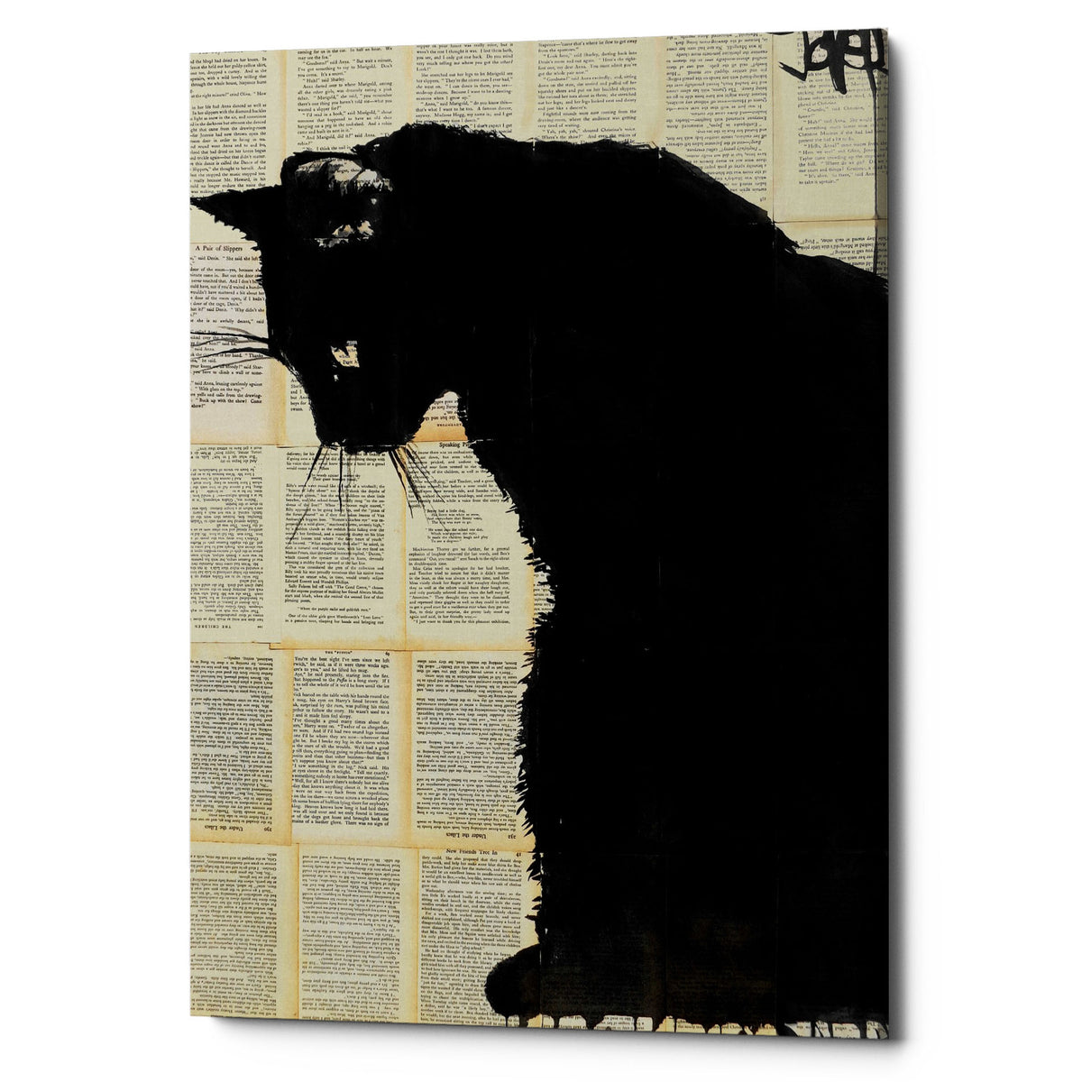 Epic Graffiti &quot;Cat Black&quot; by Loui Jover, Giclee Canvas Wall Art