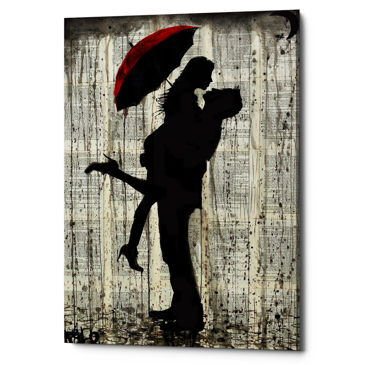 Epic Graffiti &quot;Love and Rain&quot; by Loui Jover, Giclee Canvas Wall Art