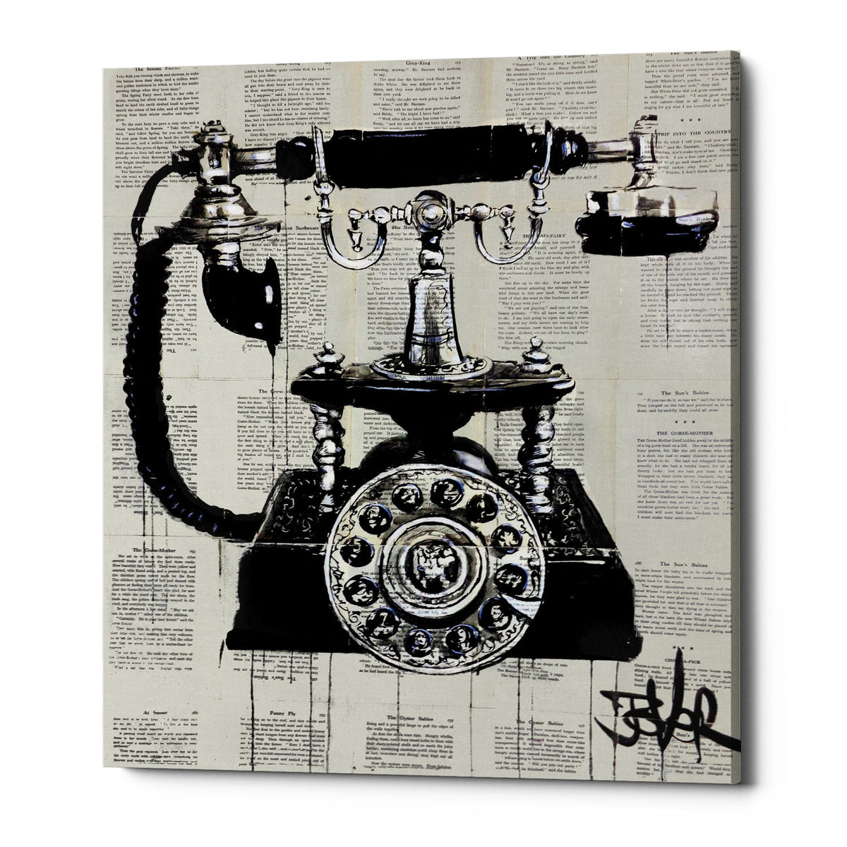 Epic Graffiti &quot;Ring Ring&quot; by Loui Jover, Giclee Canvas Wall Art