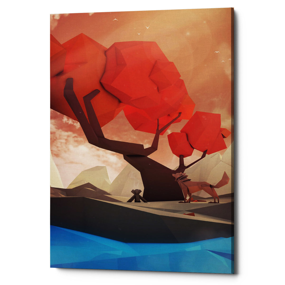 Epic Graffiti &quot;The Red Tree&quot; by Jonathan Lam, Giclee Canvas Wall Art