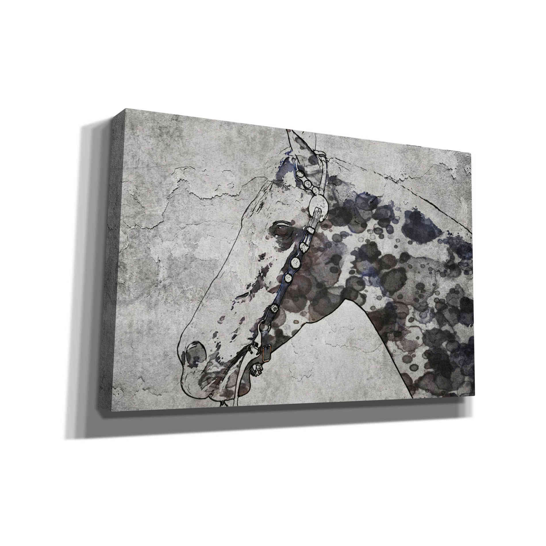 Epic Graffiti 'Black Ghost Horse 2' by Irena Orlov, Giclee Canvas Wall Art