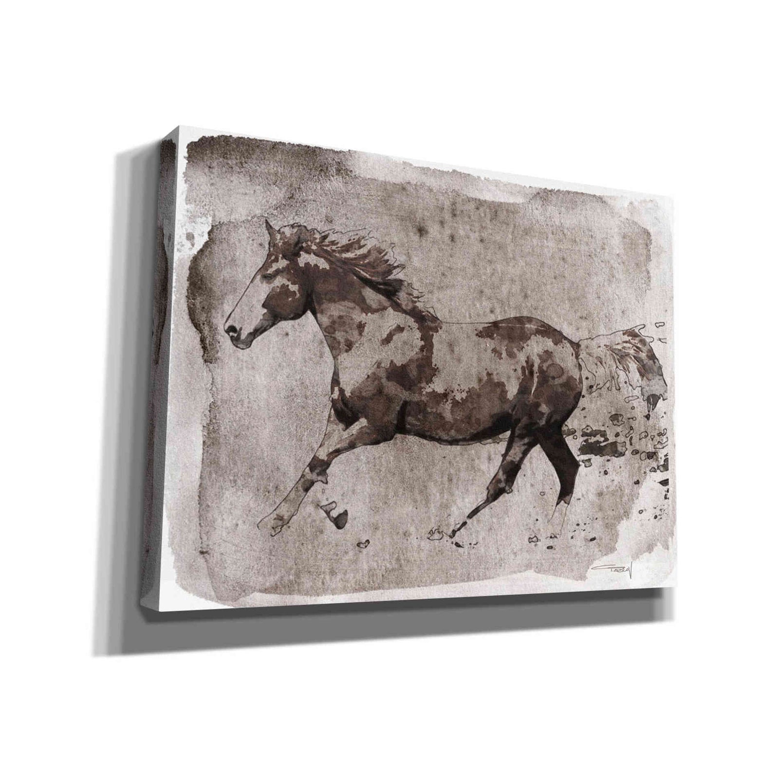 Epic Graffiti 'Brown Horse Running' by Irena Orlov, Giclee Canvas Wall Art