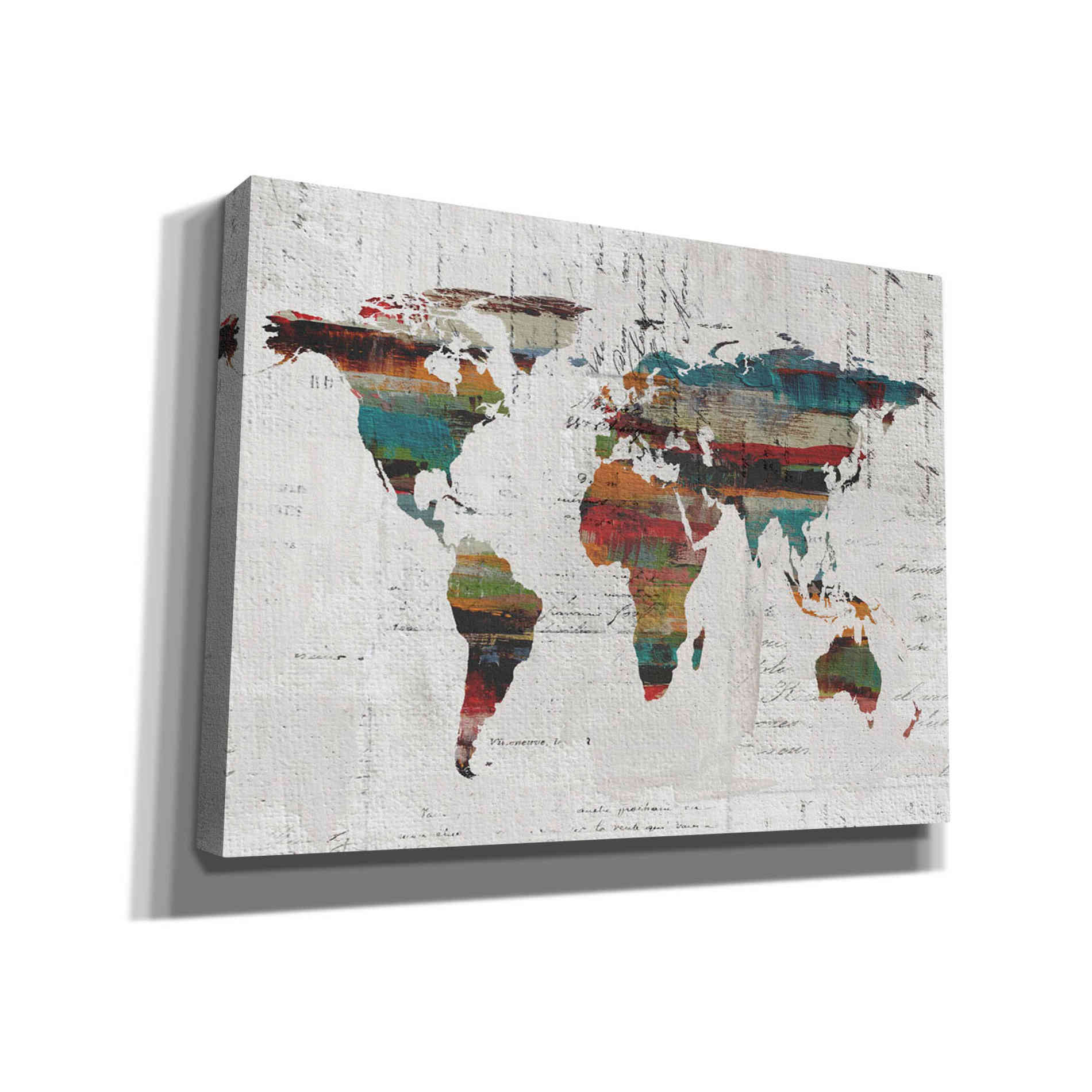 Epic Graffiti 'Painted World Map IV' by Irena Orlov, Giclee Canvas Wall Art