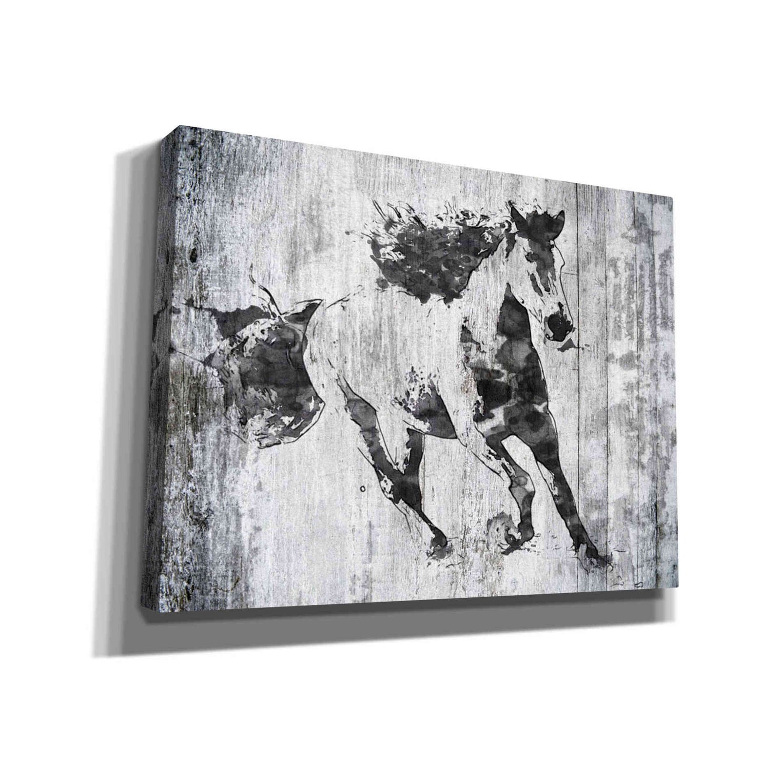 Epic Graffiti 'Running Black Horse 1' by Irena Orlov, Giclee Canvas Wall Art