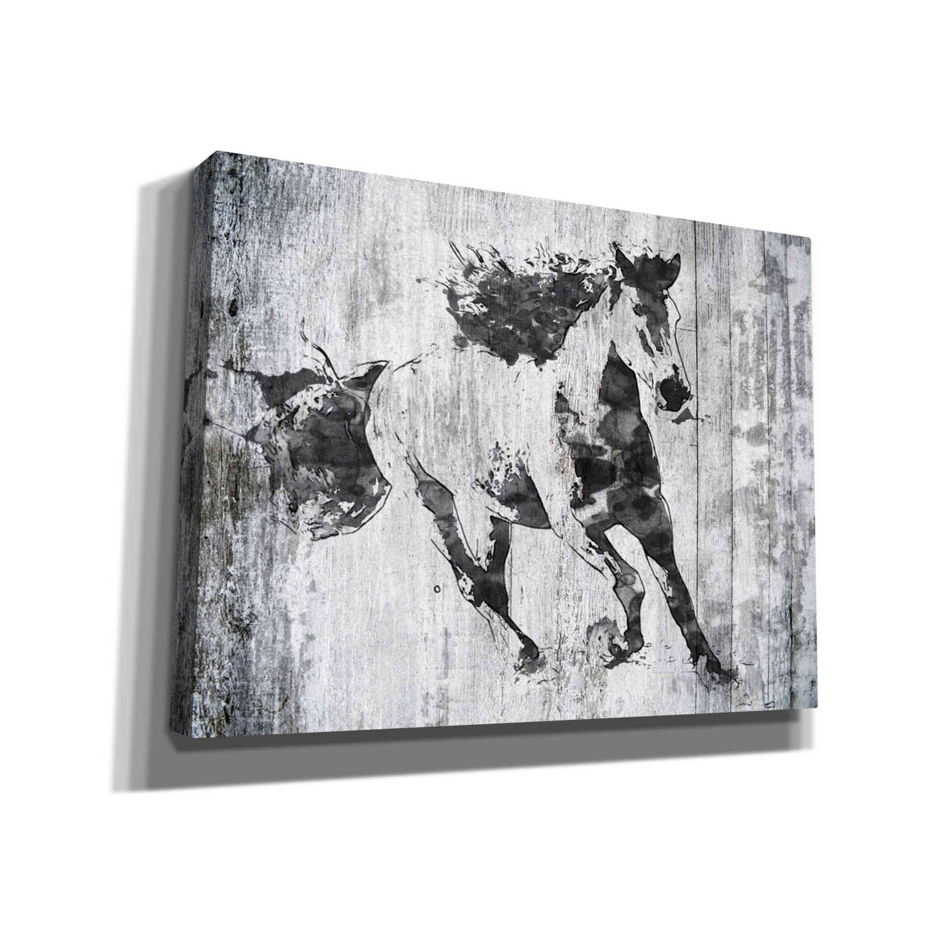 Epic Graffiti 'Running Black Horse 1' by Irena Orlov, Giclee Canvas Wall Art
