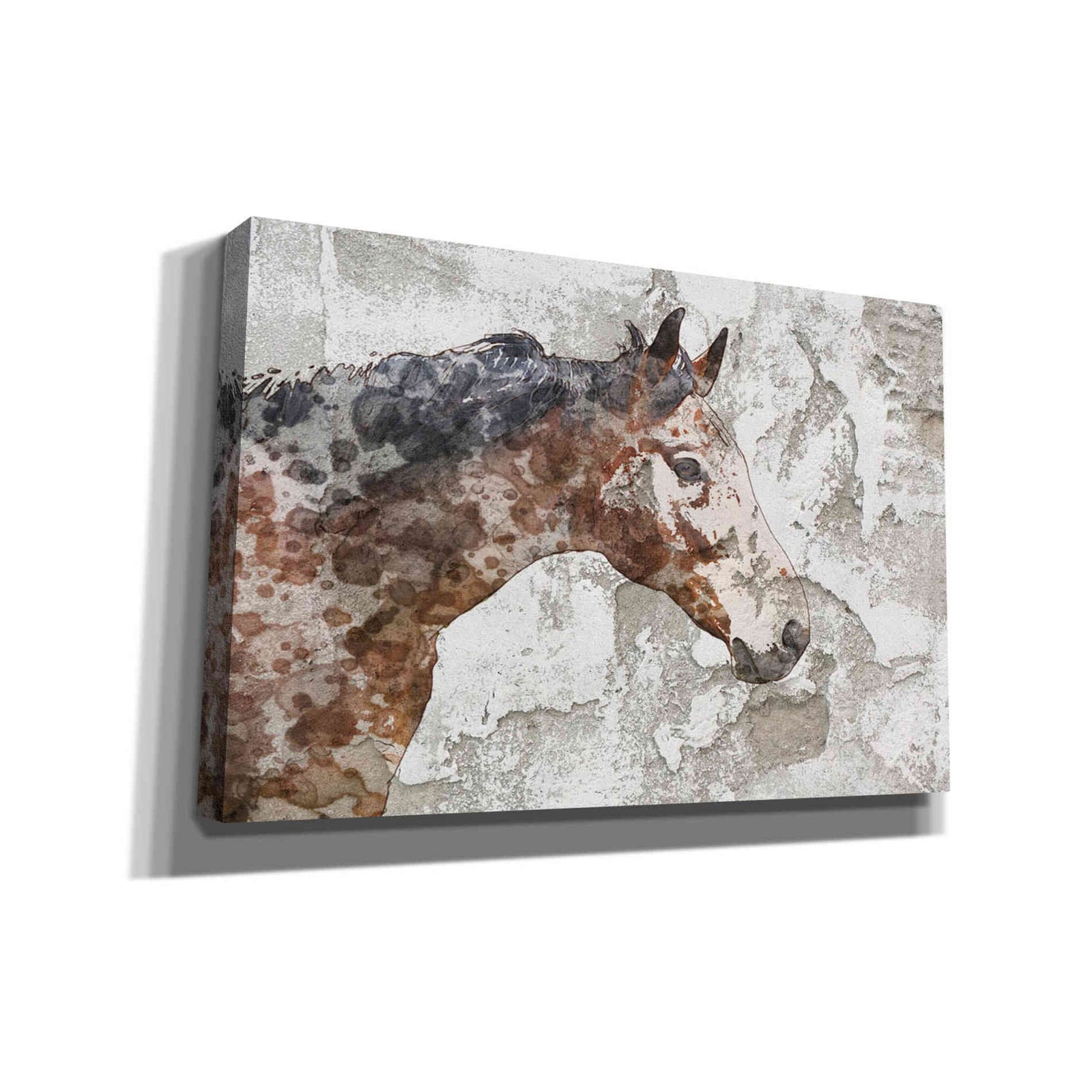 Epic Graffiti 'Rustic Brown Horse' by Irena Orlov, Giclee Canvas Wall Art