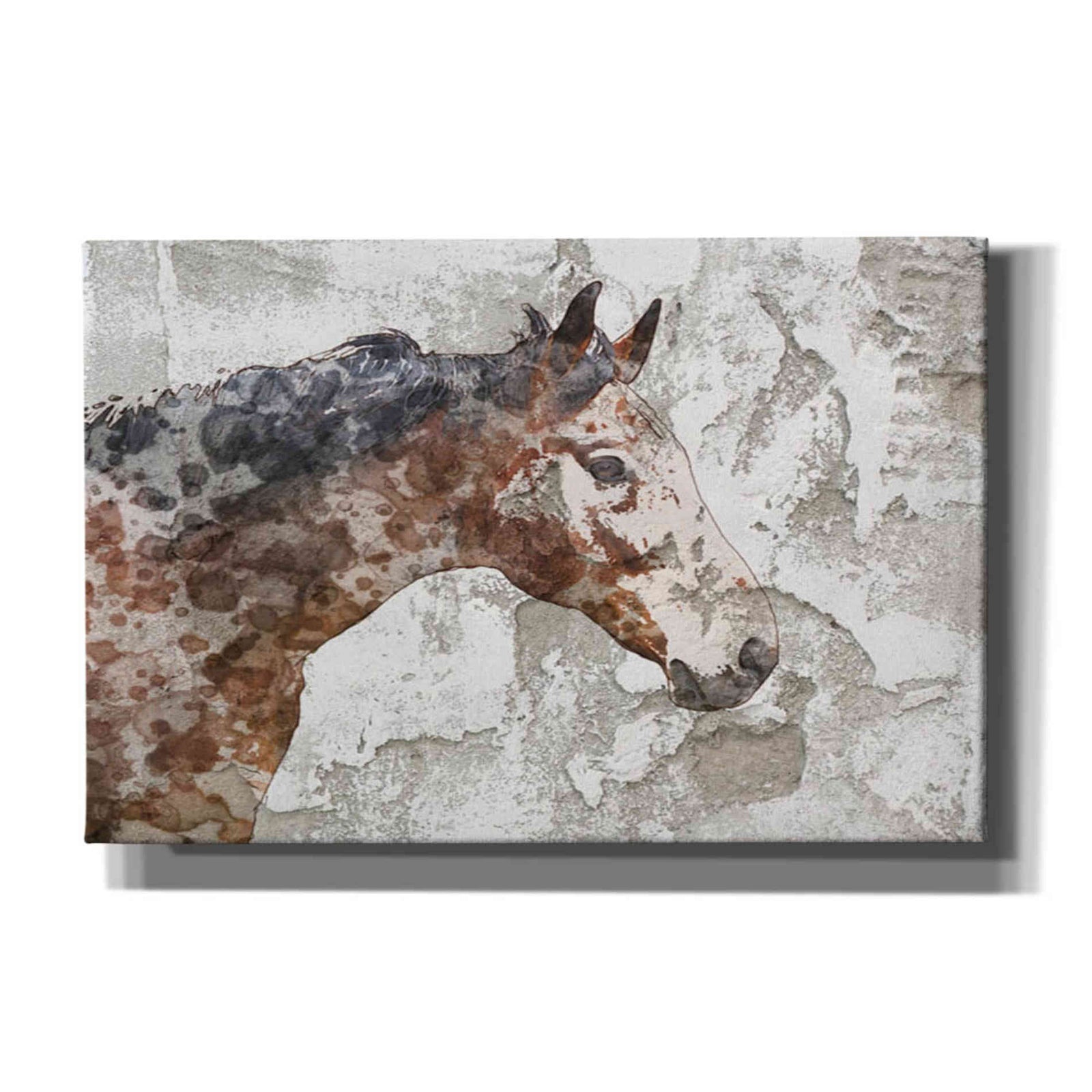 Epic Graffiti 'Rustic Brown Horse' by Irena Orlov, Giclee Canvas Wall Art
