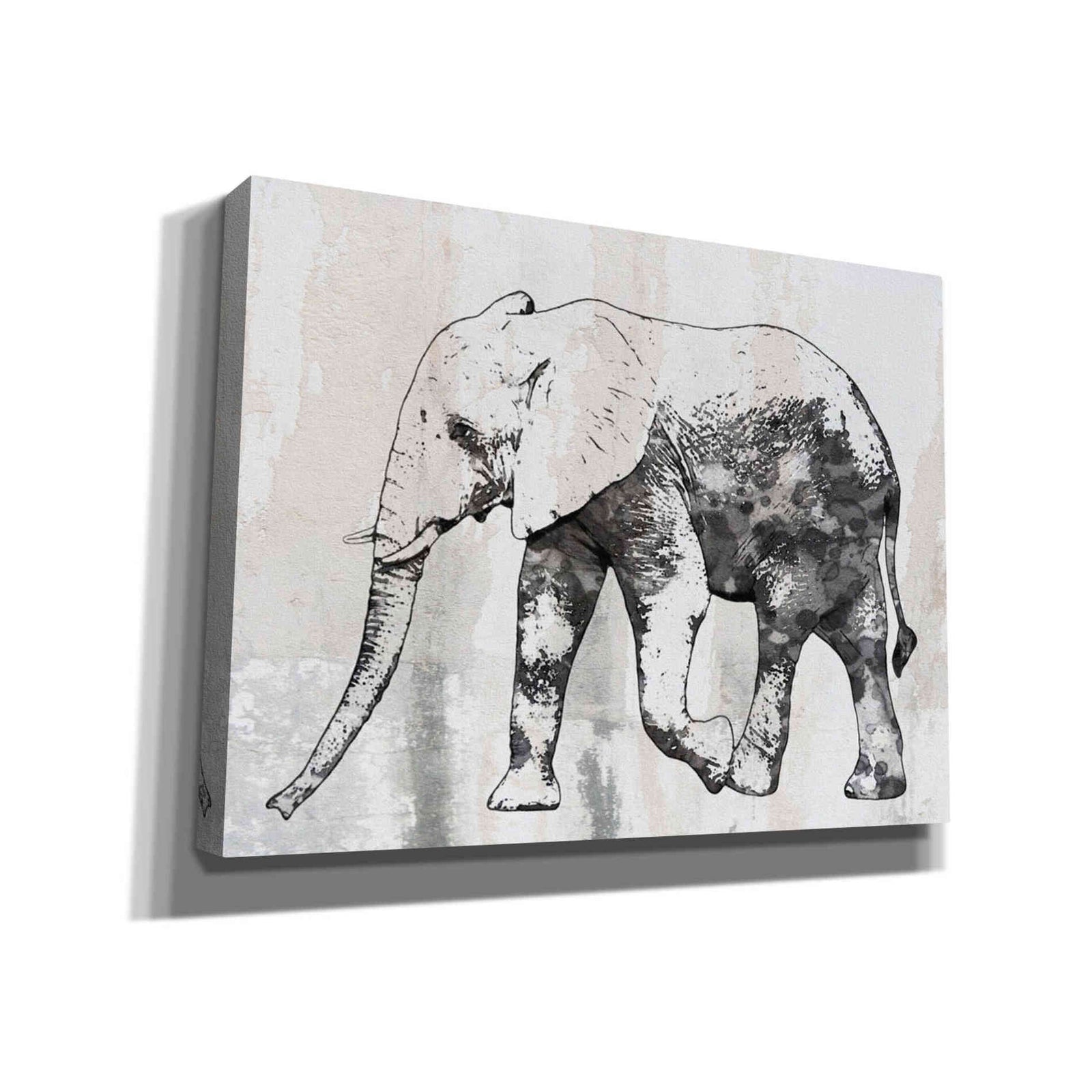 Epic Graffiti 'Rustic Grey Elephant 2' by Irena Orlov, Giclee Canvas Wall Art