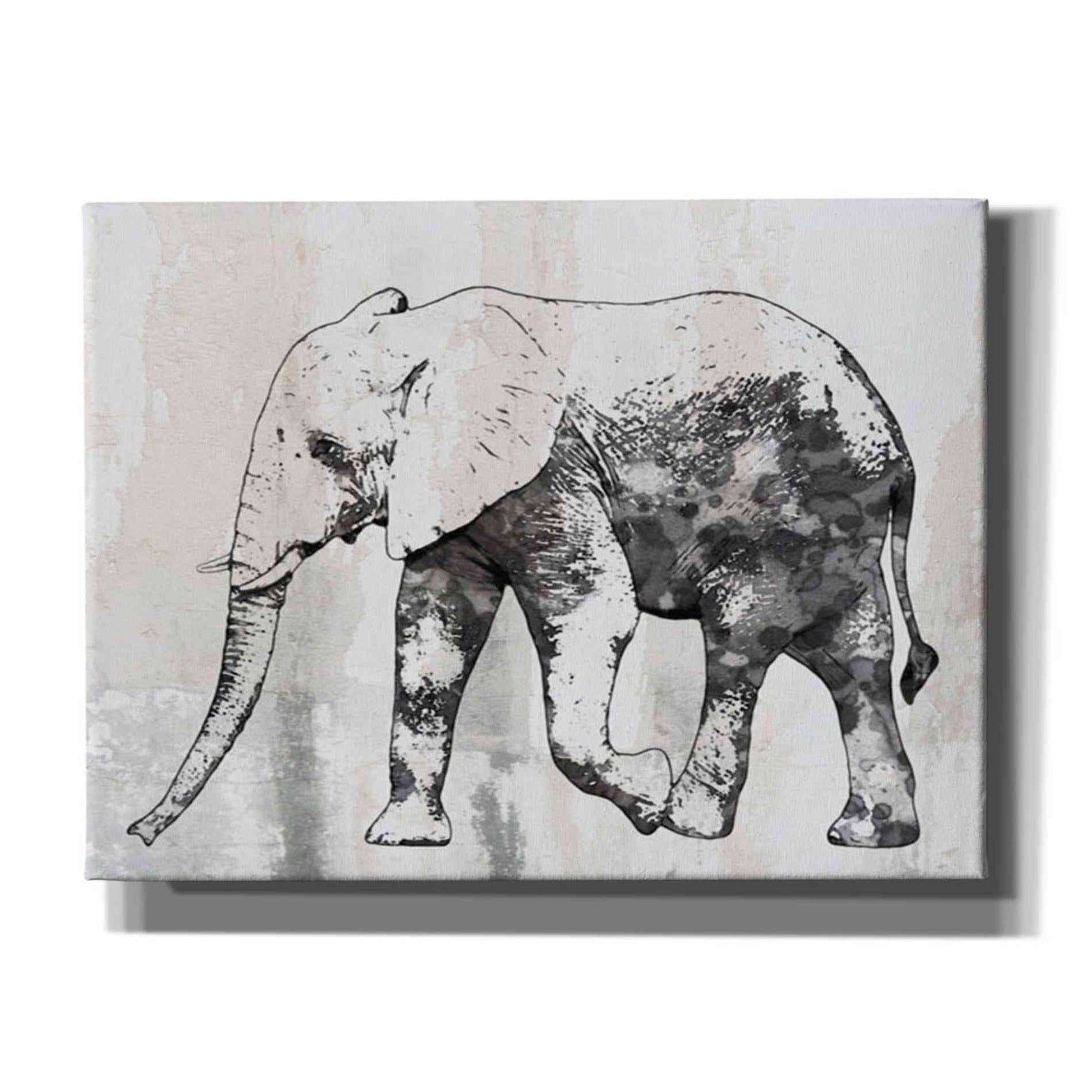 Epic Graffiti 'Rustic Grey Elephant 2' by Irena Orlov, Giclee Canvas Wall Art