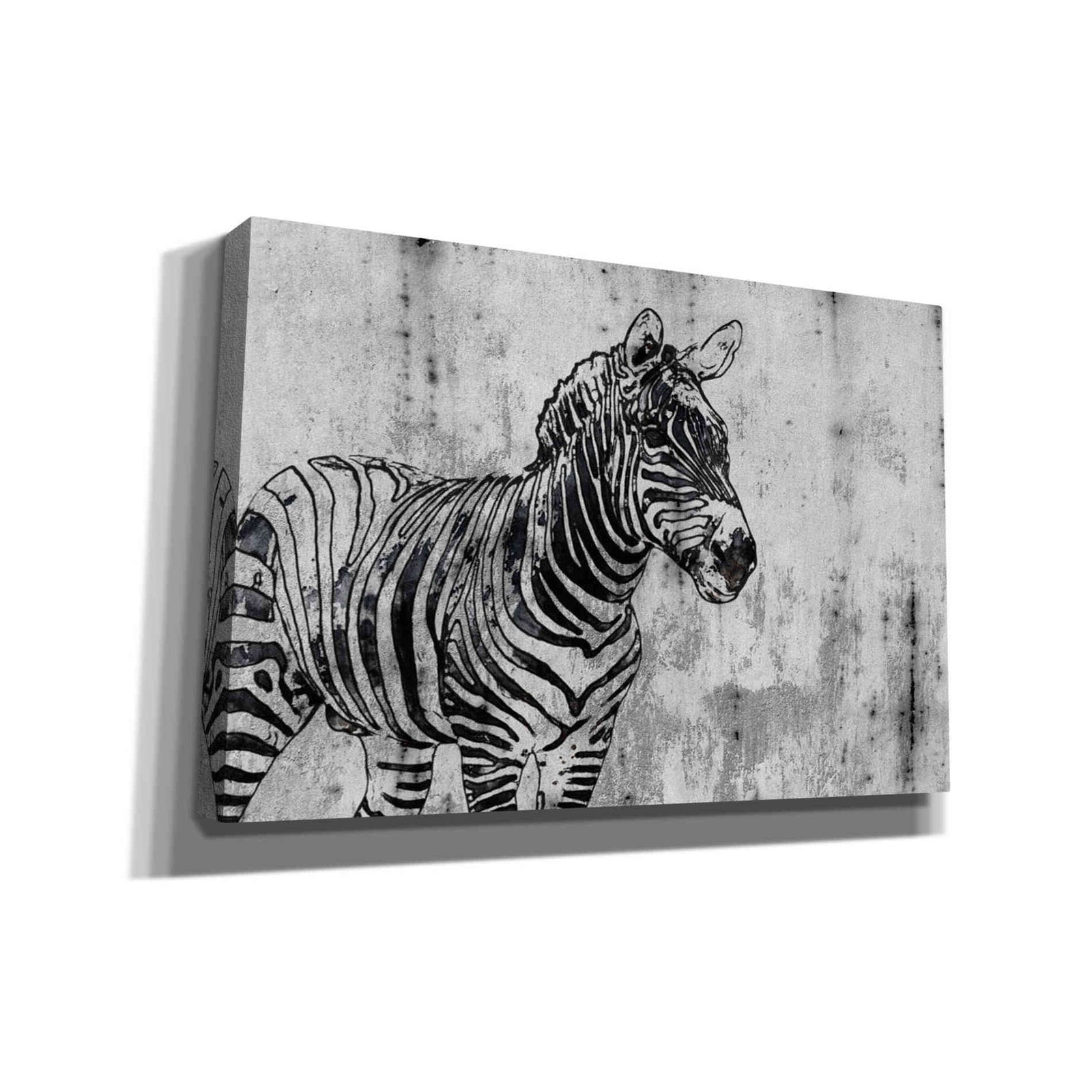 Epic Graffiti 'Rustic Zebra 1' by Irena Orlov, Giclee Canvas Wall Art