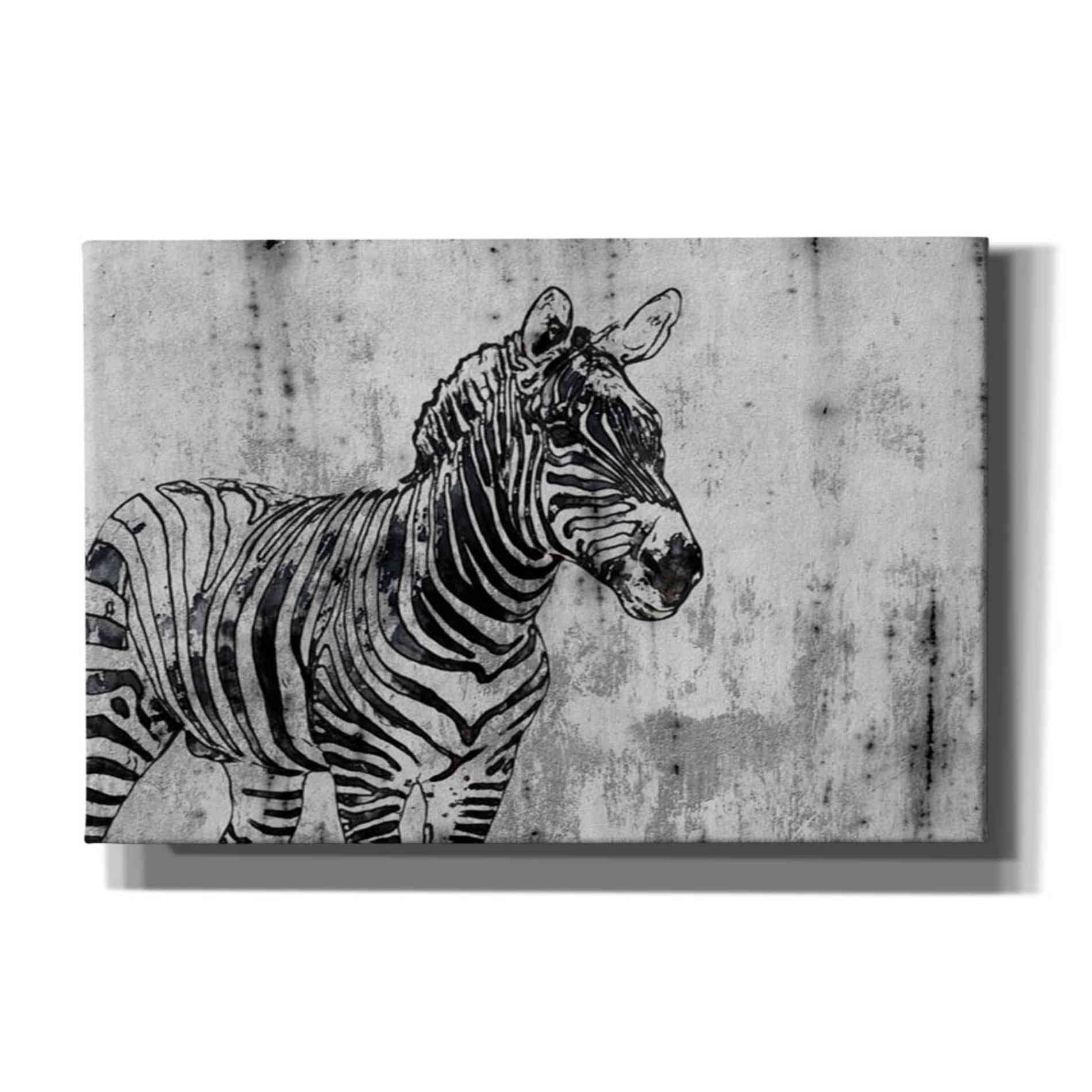 Epic Graffiti 'Rustic Zebra 1' by Irena Orlov, Giclee Canvas Wall Art