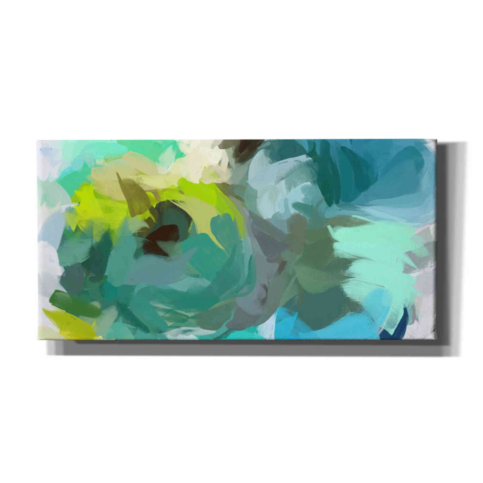 Epic Graffiti 'The Shades of Green Abstract 2' by Irena Orlov, Giclee Canvas Wall Art