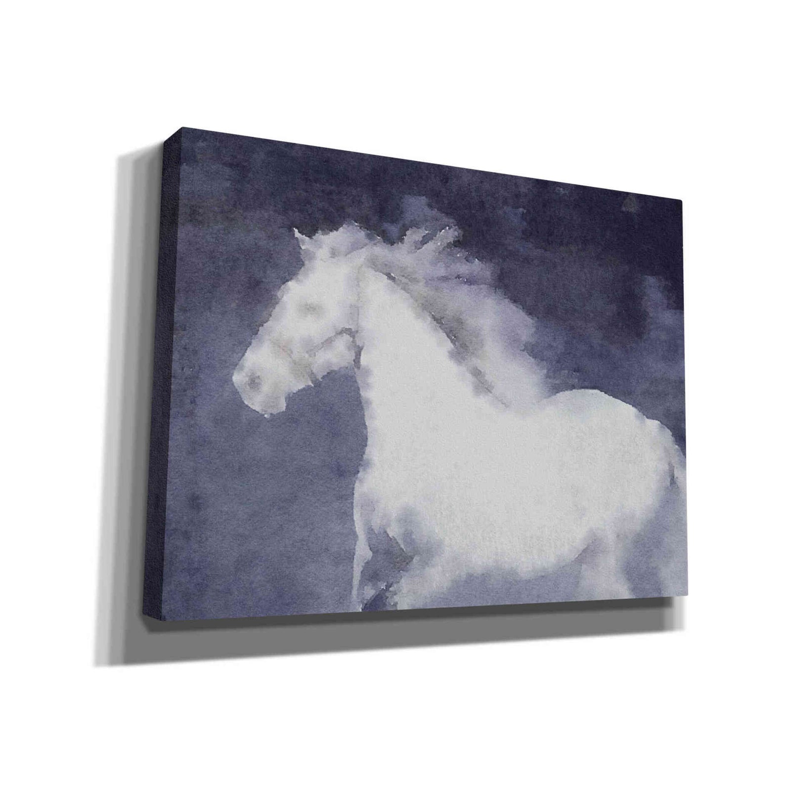 Epic Graffiti 'White Running Horse In The Fog Mist 1' by Irena Orlov, Giclee Canvas Wall Art