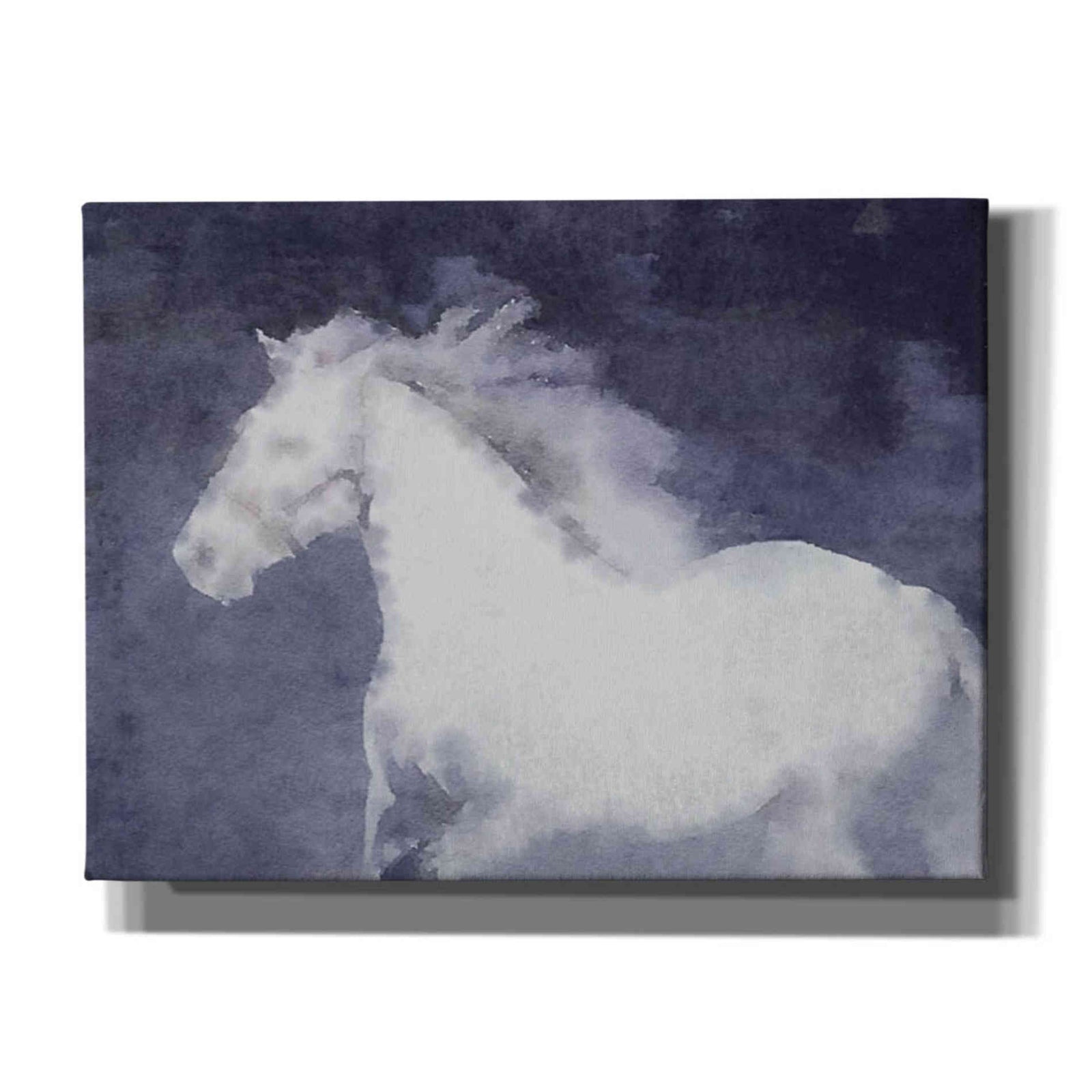 Epic Graffiti 'White Running Horse In The Fog Mist 1' by Irena Orlov, Giclee Canvas Wall Art