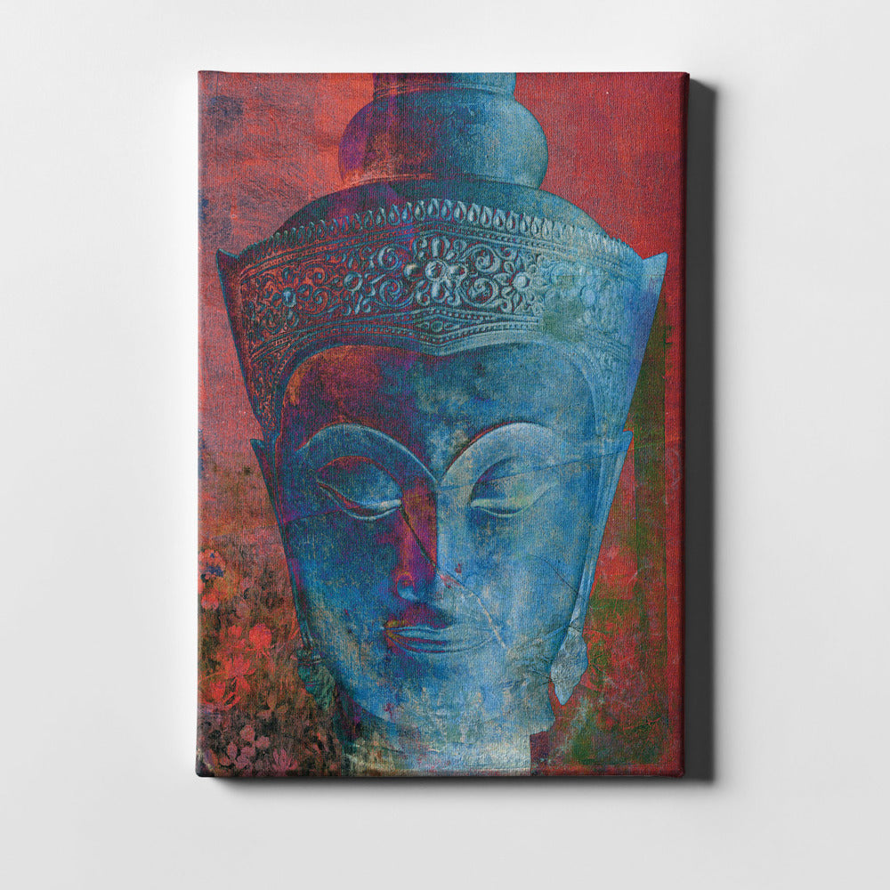 Epic Graffiti &quot;Blue Buddha Head&quot; by Elena Ray Giclee Canvas Wall Art