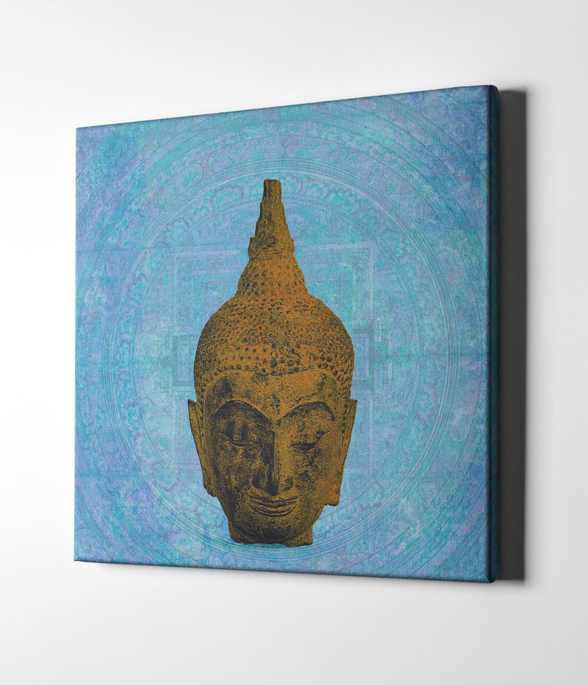 Epic Graffiti &quot;Buddha on Blue&quot; by Elena Ray Giclee Canvas Wall Art