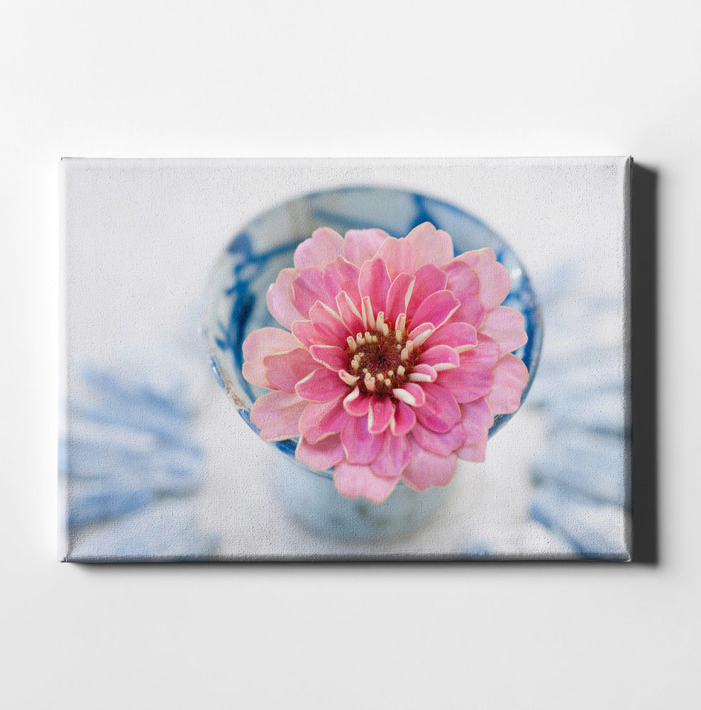 Epic Graffiti &quot;Pink Flower in a Saké Cup&quot; by Elena Ray Giclee Canvas Wall Art