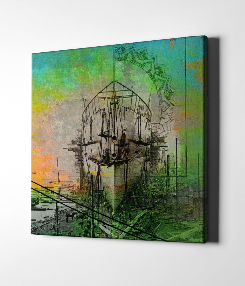 Epic Graffiti &quot;Ship Builders&quot; by Elena Ray Giclee Canvas Wall Art