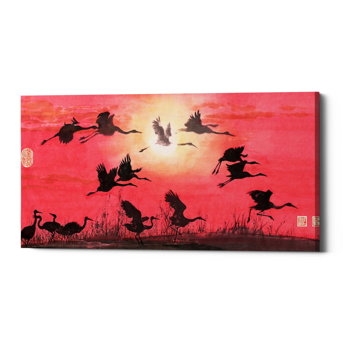 Epic Graffiti &quot;Siege of Cranes&quot; by River Han, Giclee Canvas Wall Art
