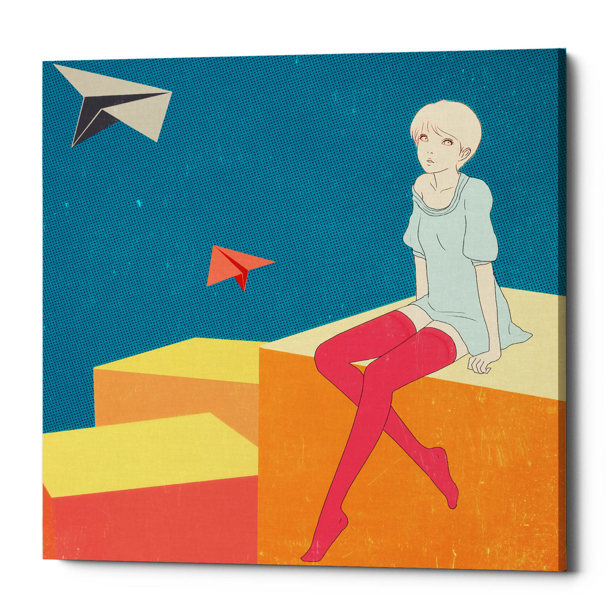 Epic Graffiti &quot;Paper Airplanes&quot; by Sai Tamiya, Giclee Canvas Wall Art