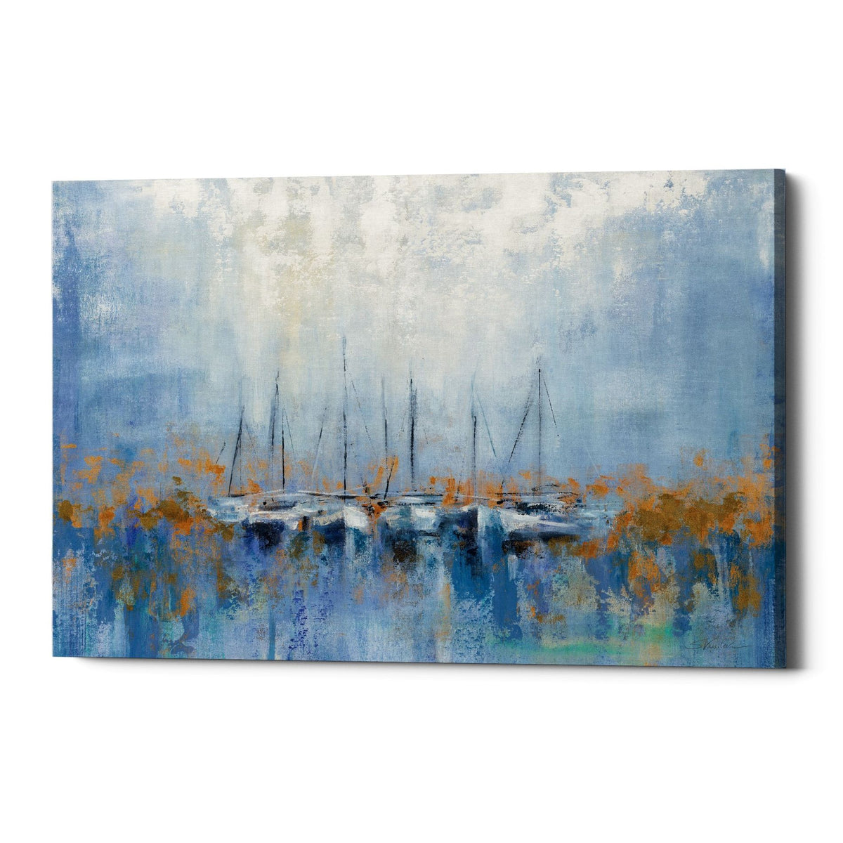 Epic Graffiti &quot;Boats in the Harbor&quot; by Silvia Vassileva, Giclee Canvas Wall Art