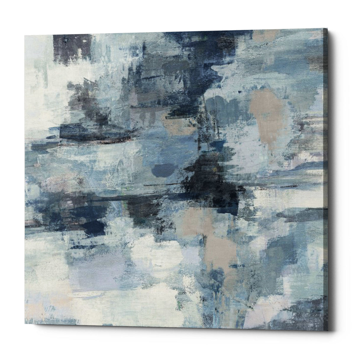 Epic Graffiti &quot;In The Clouds Indigo and Gray Crop&quot; by Silvia Vassileva, Giclee Canvas Wall Art